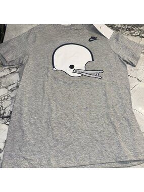 Nike Youth Medium Boys Football Helmet Tee Shirt Gray NEW